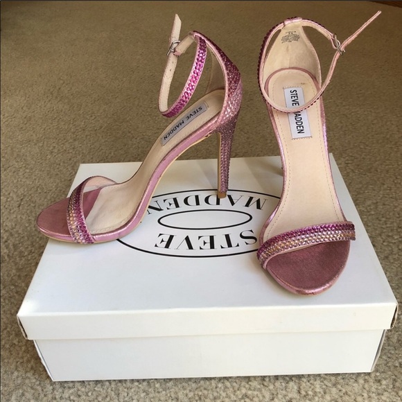 Steve Madden - Stecy R Pink Heels with Rhinestones - Picture 3 of 8